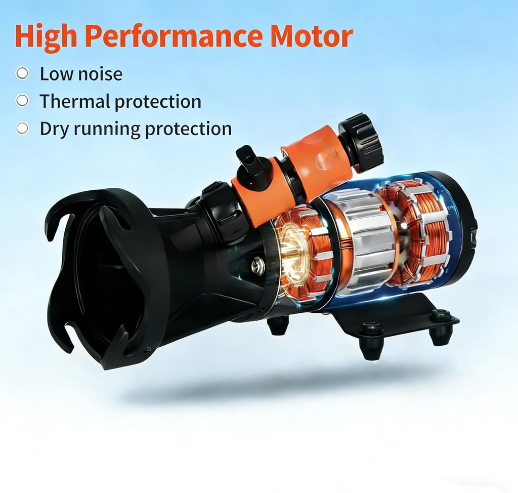 RV Macerator Pump 12V, 12GPM Quick Release Sewer Pump for RV, Boat & Camper