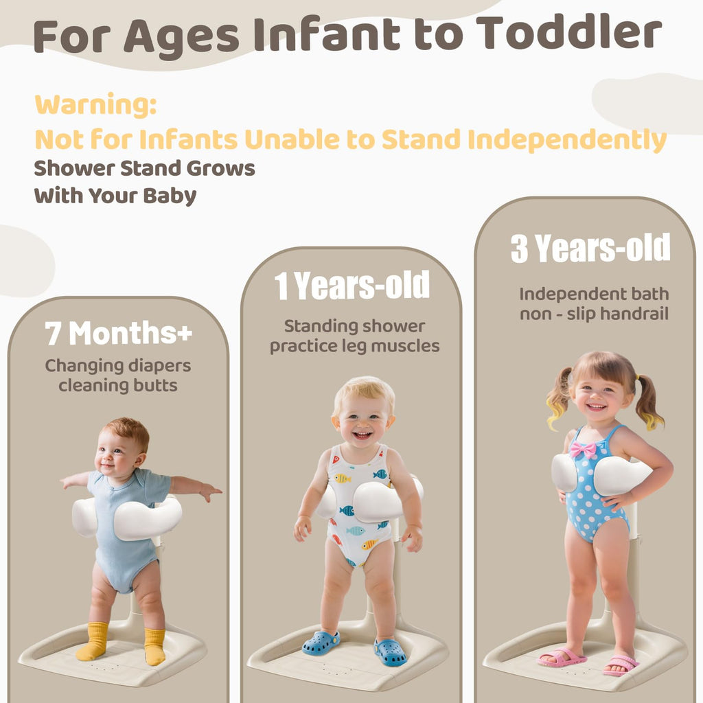 Baby Shower Stand, Sit & Stand Bath Support for Toddlers