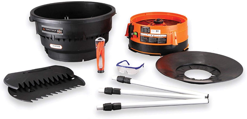 Yard Force YF8000LS Electric Leaf Mulcher/Shredder with Bonus Accessory Kit, One Size, Black/Orange