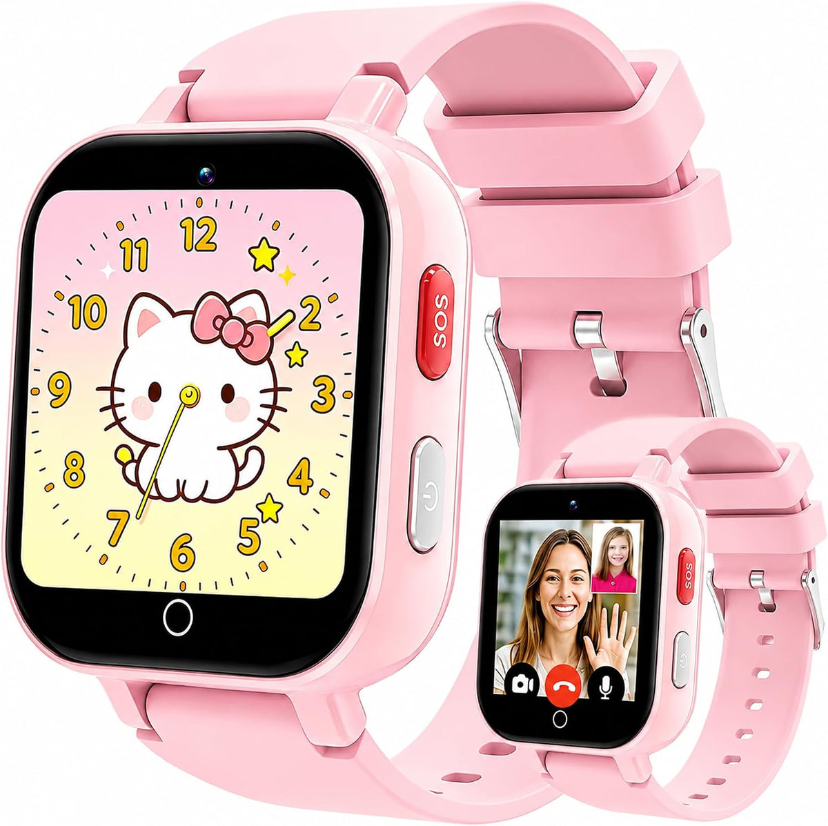 4G Kids Smart Watch with GPS Tracker, Video & Voice Call, SOS, WiFi, IP68 Waterproof, AI Smart Features, Parental Control Phone Watch for Boys Girls