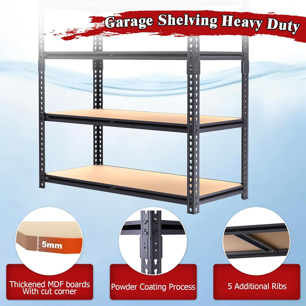 72" H Storage Shelves,Storage Shelves Heavy Duty,2400LBS Metal Shelving Units,Adjustable Garage Shelving Heavy Duty for Garage Storage,Warehouse