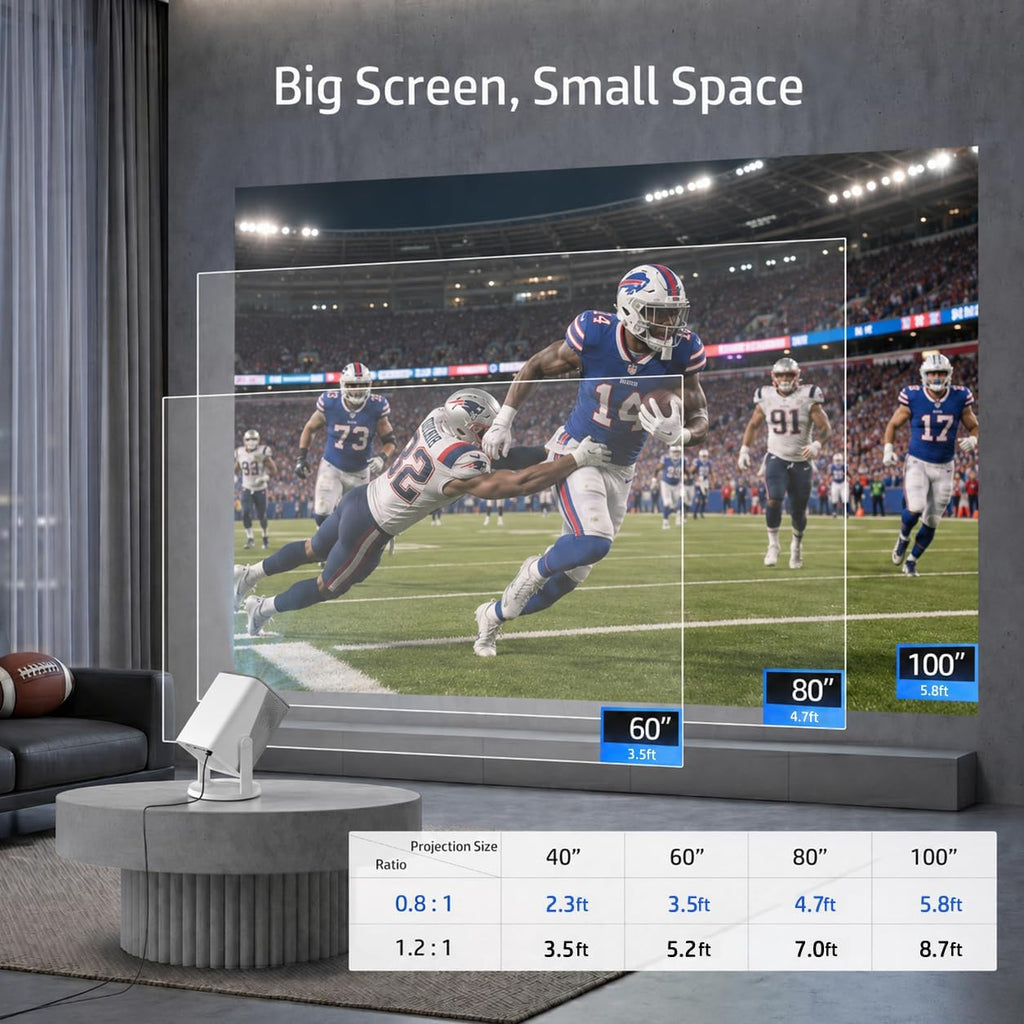 HP Projector with Apps, FHD 4K Supported, USB-C Power Bank Compatible MC425