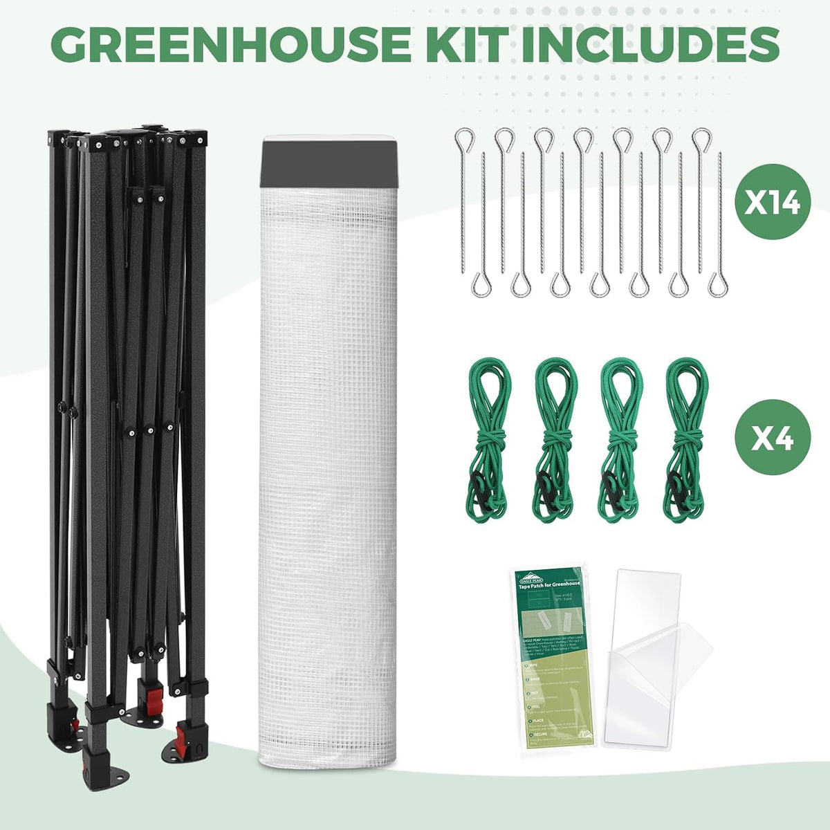 EAGLE PEAK 8x6 Walk In Pop Up Greenhouse, Gray/White