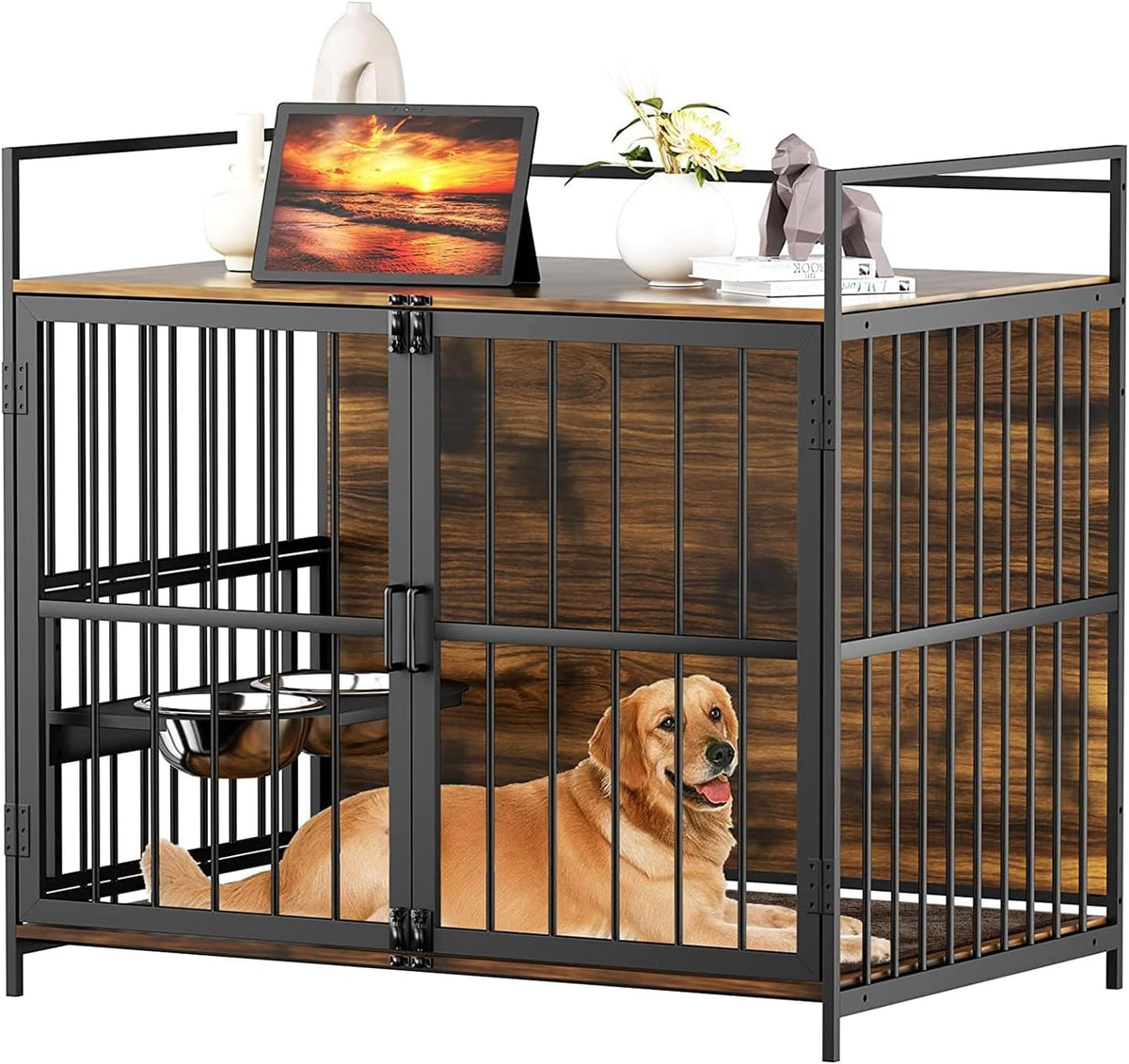 ROOMTEC 41 Inch Dog Crate Furniture, Indoor Kennel End Table