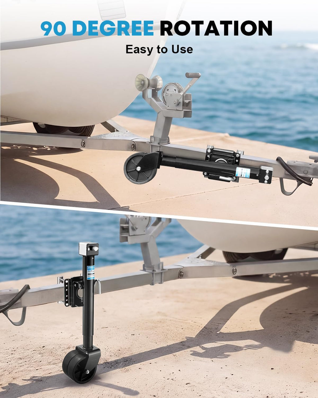 Kohree 2000 lbs Trailer Jack, Dual Wheel, 20-24V Cordless Drill Compatible