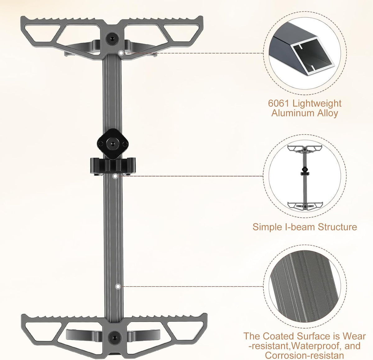 Climbing Sticks for Hunting,17.5" Lightweight Aluminum Non-Slip Climbing Sticks,Stackable and Bundled for Easy Portability,Suitable for Tree Stands