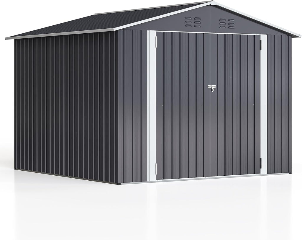 WKM 8X8 FT Outdoor Storage Shed Black