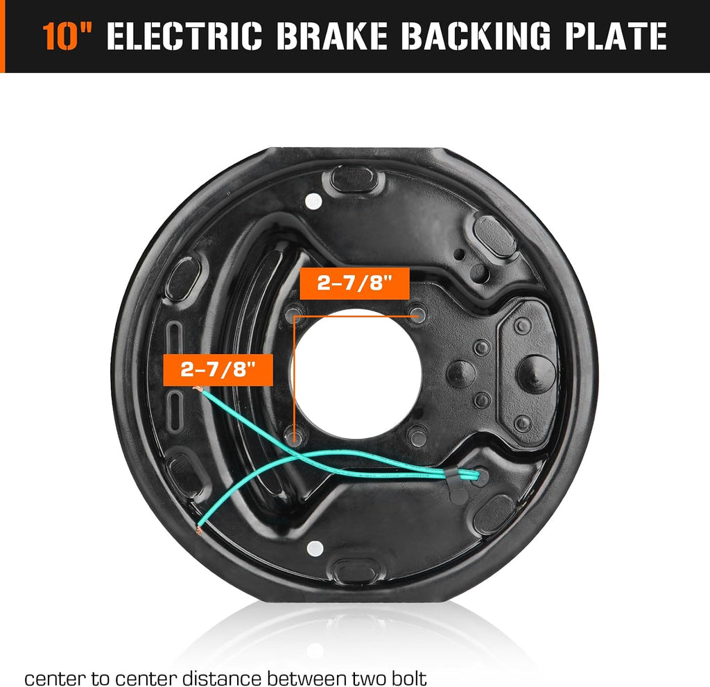 Aeagle 5 on 4.5" Bolt Circle Drum Kits w/ 10" x 2-1/4" Left and Right Self-Adjusting Electric Brake for 3,500lbs Trailer Axle