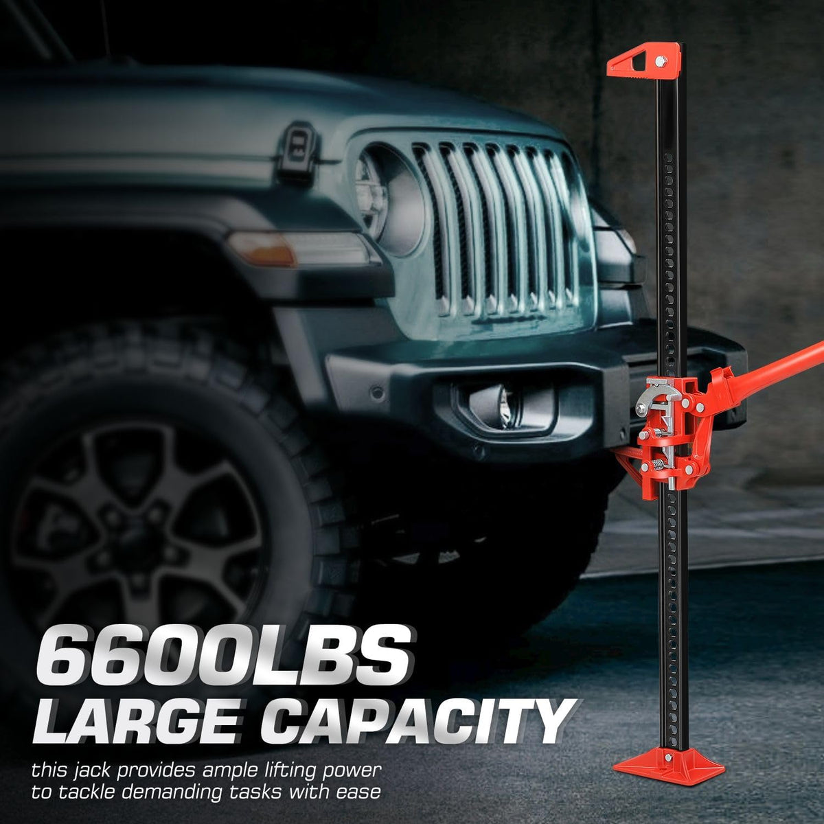 DNA Motoring 48'' Universal Farm Jack 3 ton 6600lbs Capacity Utility High Lift Farm Jack Ratcheting Off Road Jack for Car Truck Tractor SUV ATV UTV