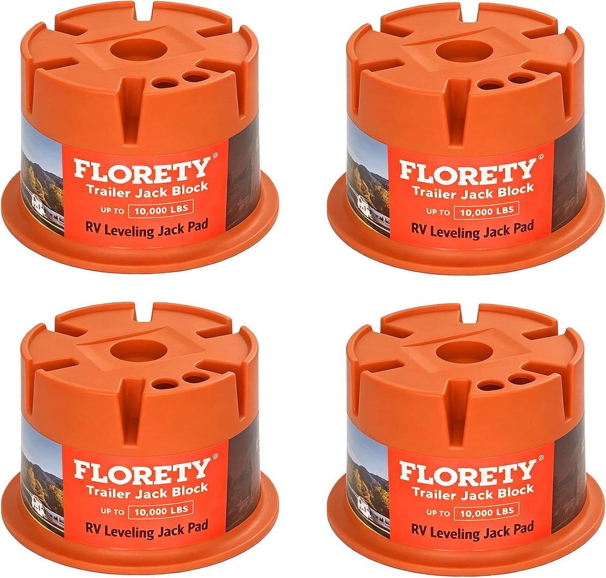 Trailer Jack Block 4 Pack, Heavy Duty RV Jack Blocks-8''Height 10,000 lbs Capacity,Leveling Jack Pads for 5th Wheel, Travel Trailer, Camper, Tongue