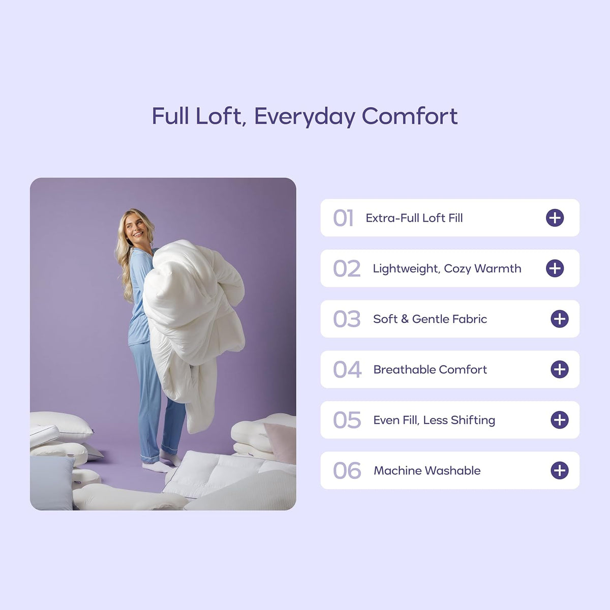 Mellow Marshmellow Comforter King/Cal King, Oeko-TEX Class I Fabric