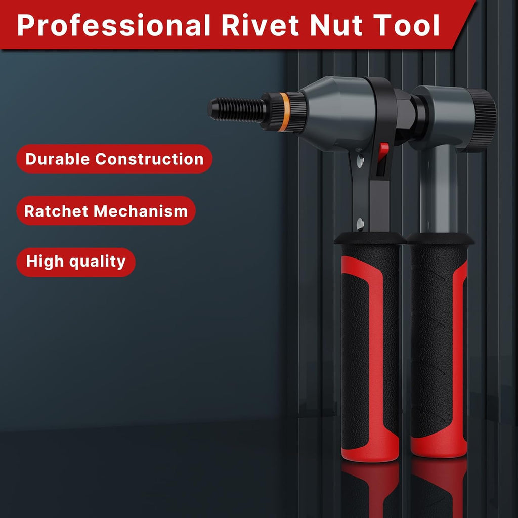 Rivet Nut Tool Kit, Rivnut Tool Kit with 10 Metric and SAE Mandrels