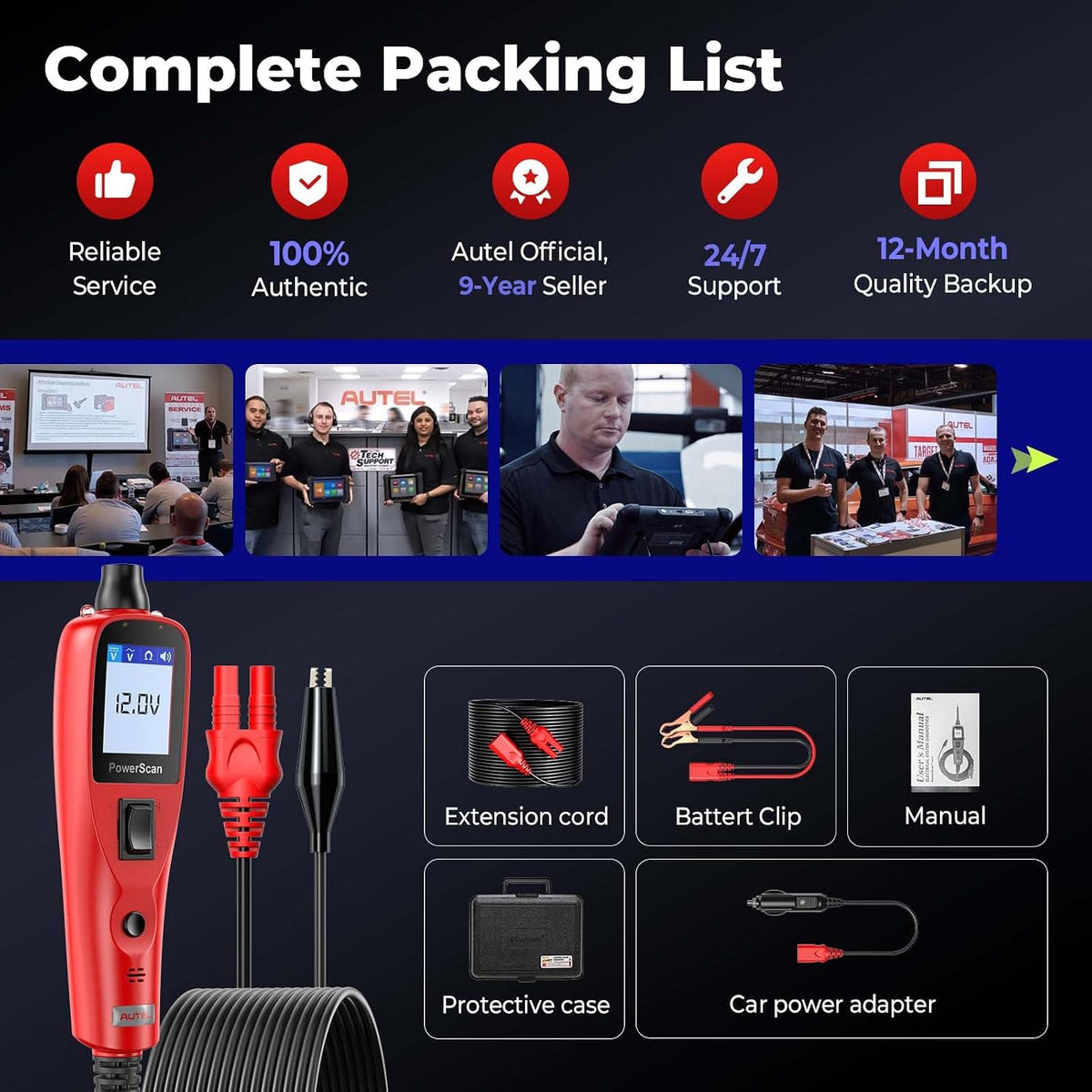 Autel PowerScan 12-24V Car Circuit Tester, Power Probe, Short/Open Finder