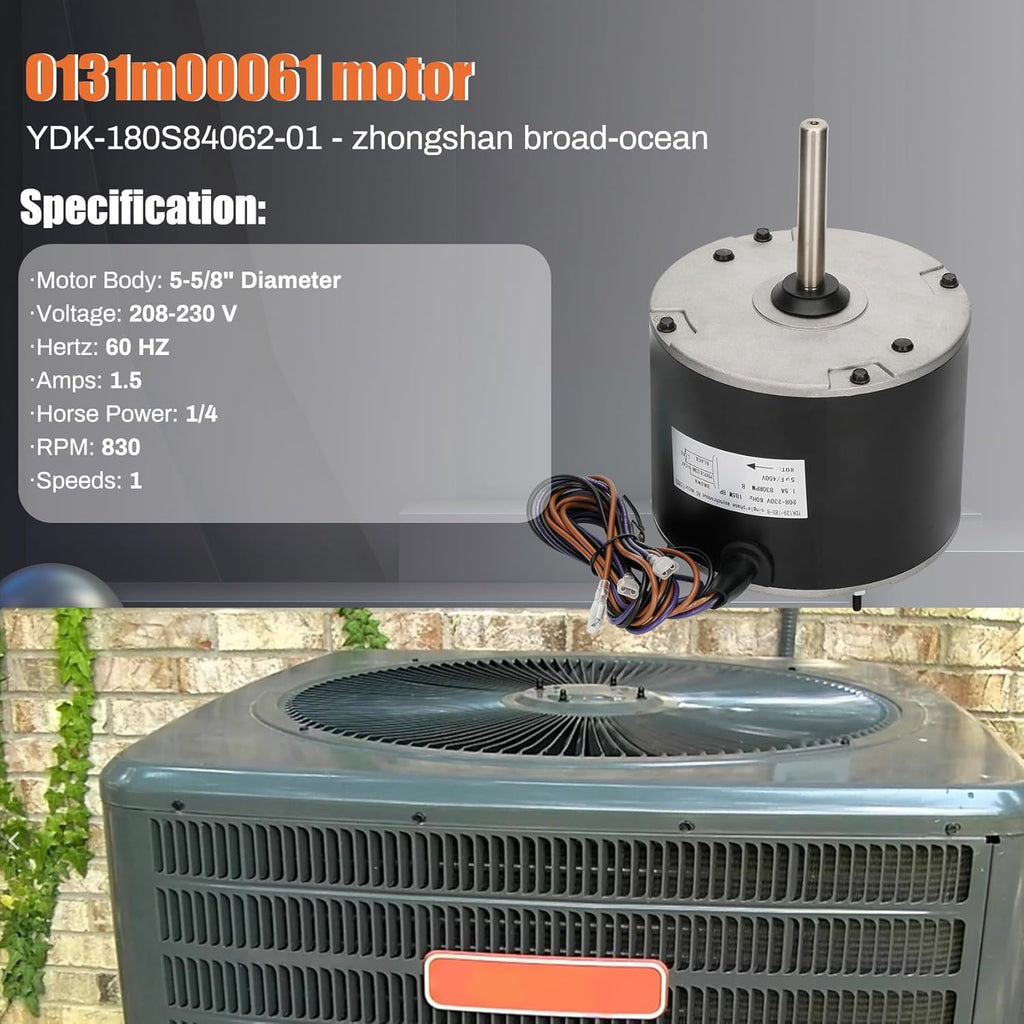 0131M00061SP Condenser Fan Motor, 1/4 Hp Condenser Fan Motor