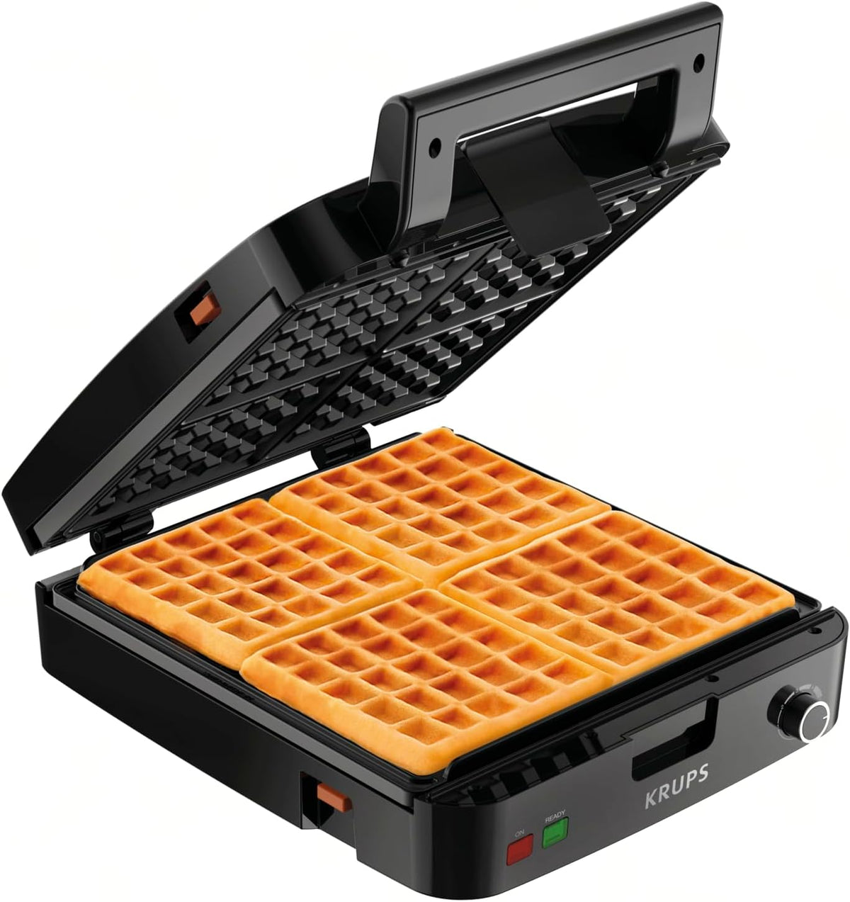 KRUPS 4-Slice Belgian Waffle Maker Nonstick Removable Plates