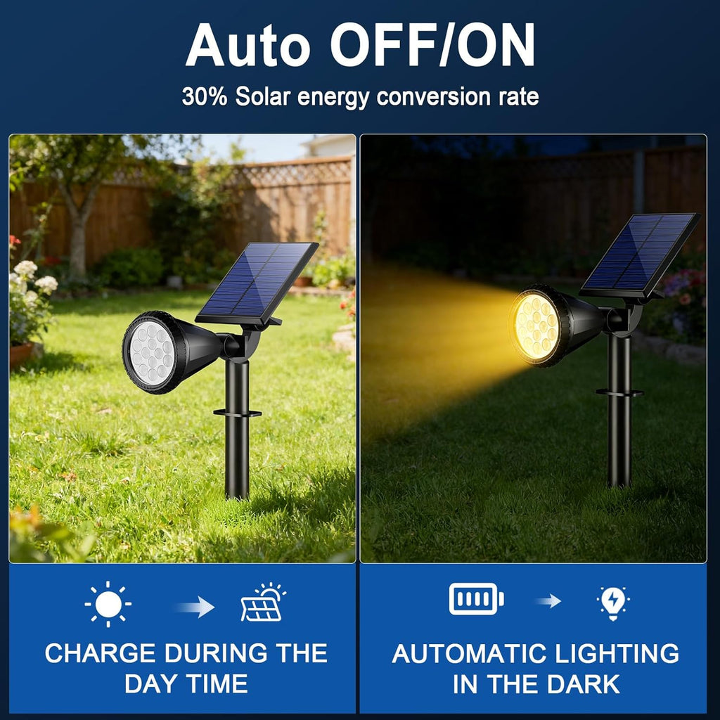 Solar Lights Outdoor Waterproof Flag Spotlights 10 Pack (Warm White)