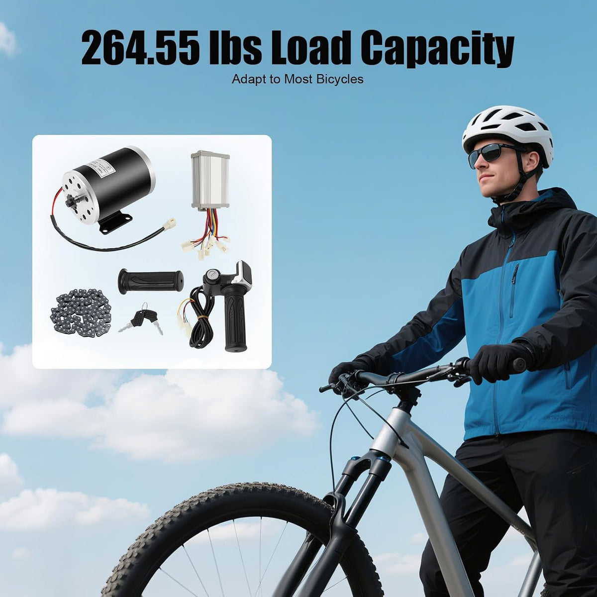 48V 1000W Brushed Motor Kit, Electric Dc Motor Kits 3000rpm with 26A Infinitely Adjustable Speed Controller Throttles with LED Display for Scooters