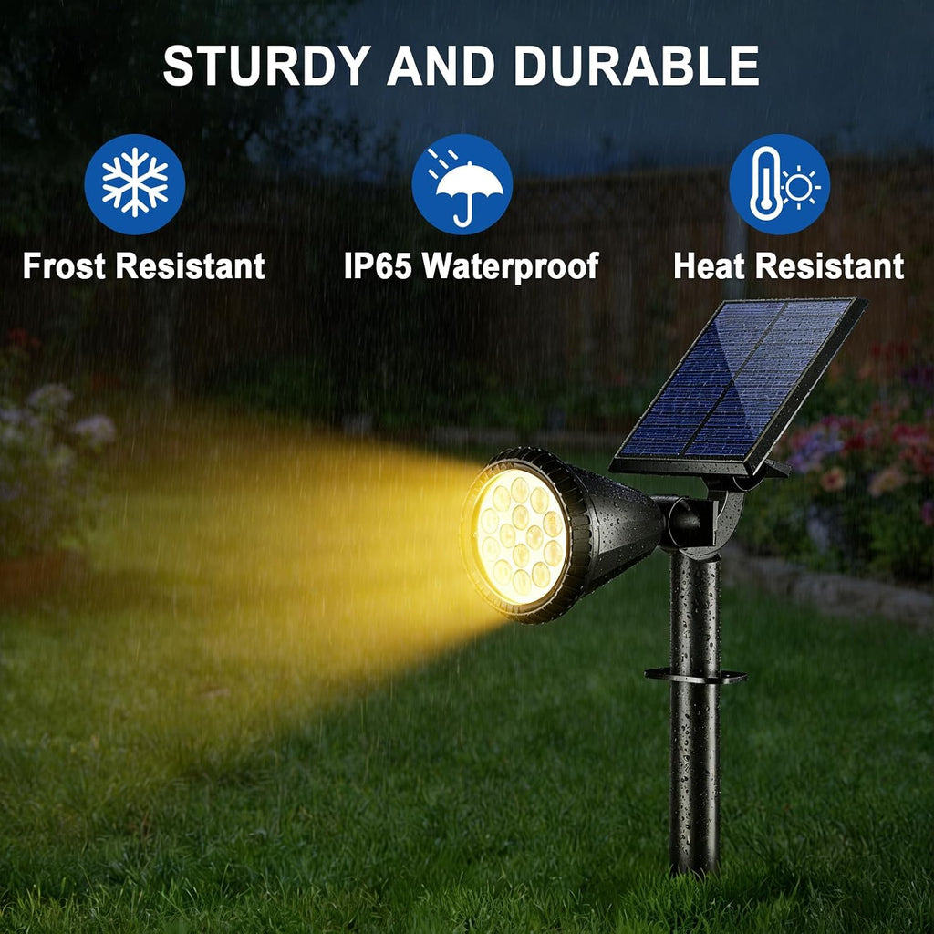 Solar Lights Outdoor Waterproof Flag Spotlights 10 Pack (Warm White)