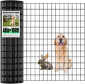 Garden Fence Black PVC Coated Welded Wire Fencing 48 Inch x 100 Foot, 2 Inch x 3 Inch 16GA, Garden Border Fencing Roll Vinyl Coating Metal Wire Mesh