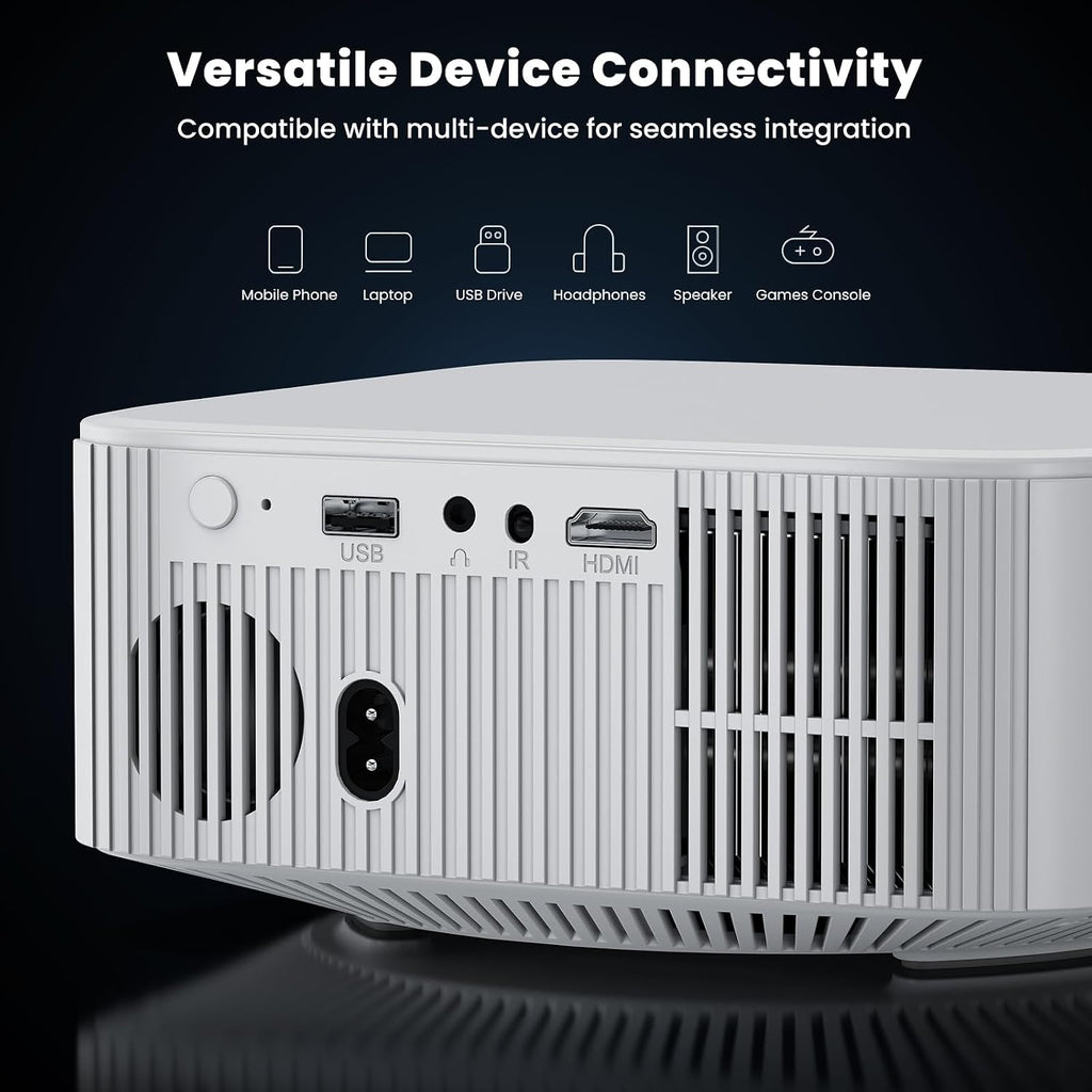 4K Outdoor Projector with Wifi and Bluetooth, Built-in Apps, Smart Projector with Auto Focus & Keystone, 1500 ANSI Lumens and 300" Movie Projector