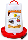 Farm Innovators Thermostatically Controlled Heated 3 Gallon Plastic Outdoor Year Round Hanging Water Fountain for Poultry Watering, Red