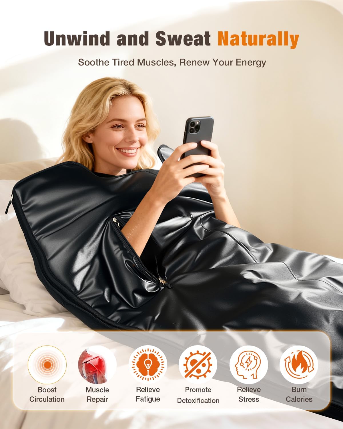 Infrared Sauna Blanket for Relaxation & Self-Care, Full Body Heat Therapy