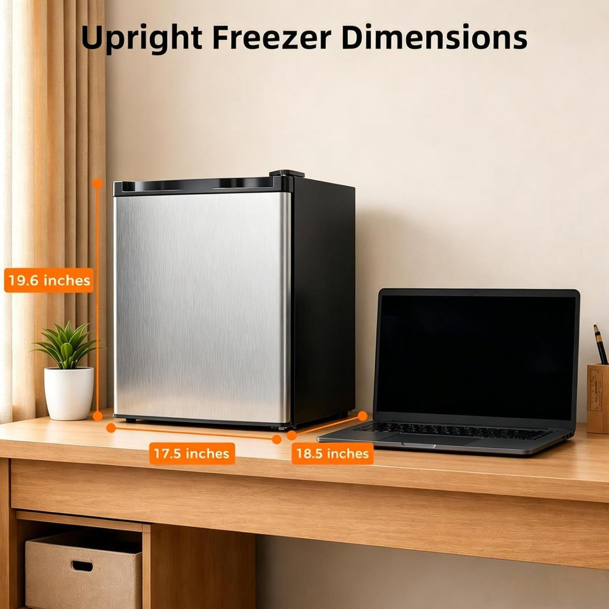 Kismile 1.1 Cu.ft Upright Mini Freezer for Dorms Apartment, Stainless Steel