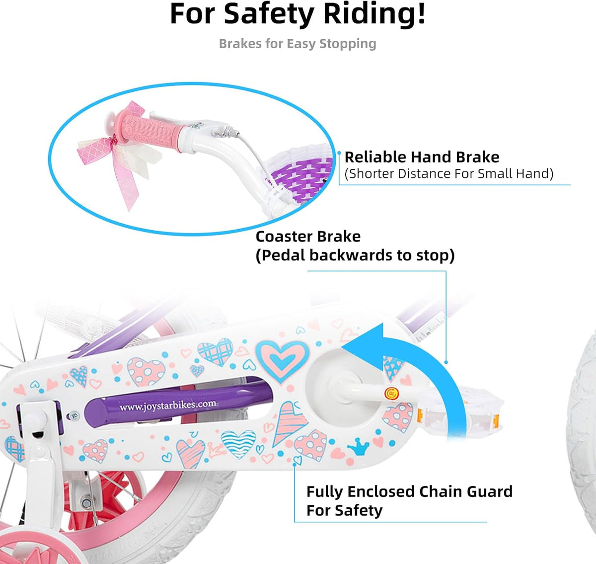 JOYSTAR Angel Girls Bike for Toddlers and Kids Ages 2-12 Years