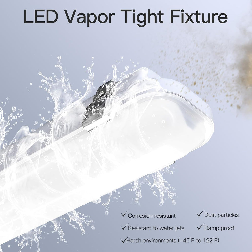 JTT 4FT LED Vapor Tight Light Fixture 60W/50W/40W Options 0-10V - 4Pack