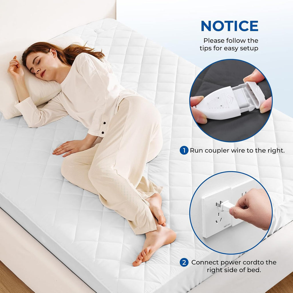 VALUXE Heated Mattress Pad King Size 12 Heat Settings Electric Bed Warmer