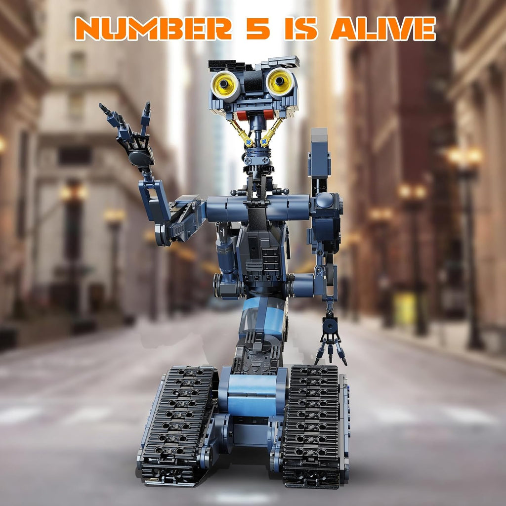 iATOM 1176 Pieces Johnny 5 Robot Building Set with Remote Control - Rechargeable, Gift for Adults Men, STEM Tech Movie Robotic Figure Model Kit
