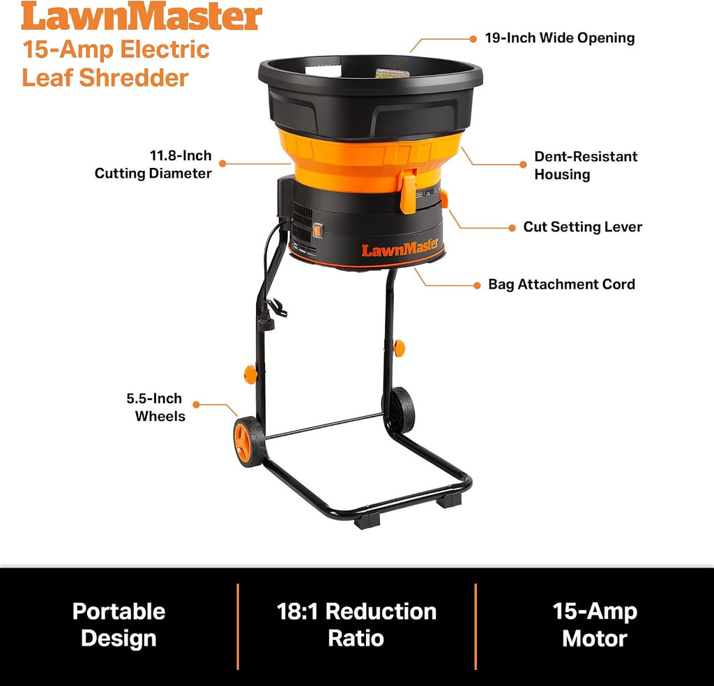 LawnMaster 15-Amp Electric Leaf Shredder, LD1501