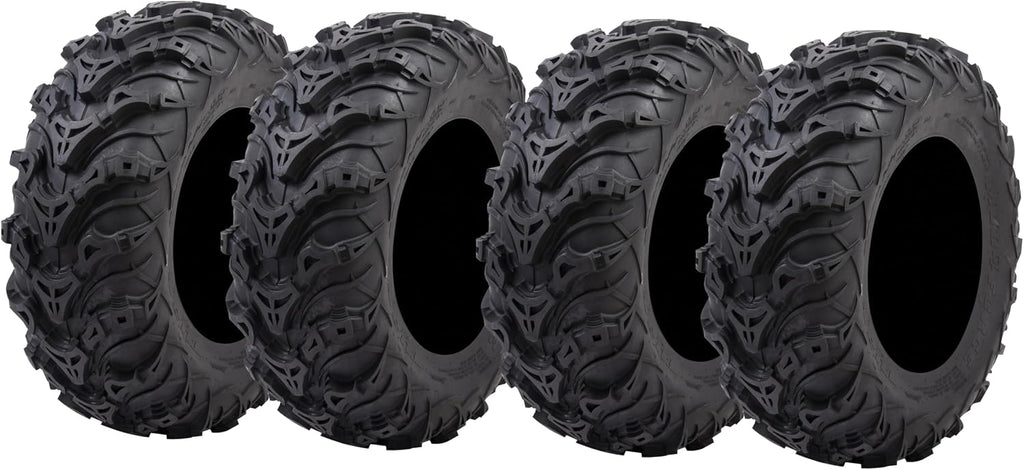 Tusk Mud Force ATV Tire Set - 25x8-12 Front, 25x10-12 Rear, Set of 4