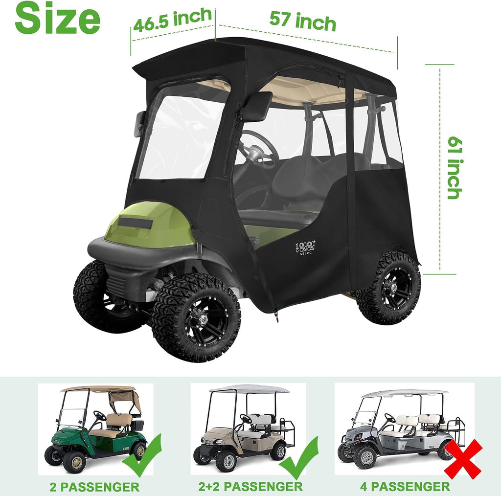 10l0l Deluxe 2 Passenger Enclosure for Club Car Precedent Onward Tempo