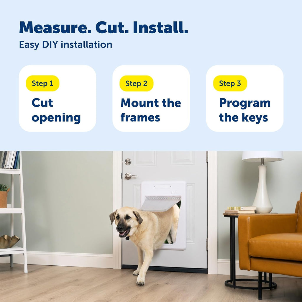 PetSafe Electronic Pet Door, Collar Key Sensor, Dogs Up to 100 lb, Large