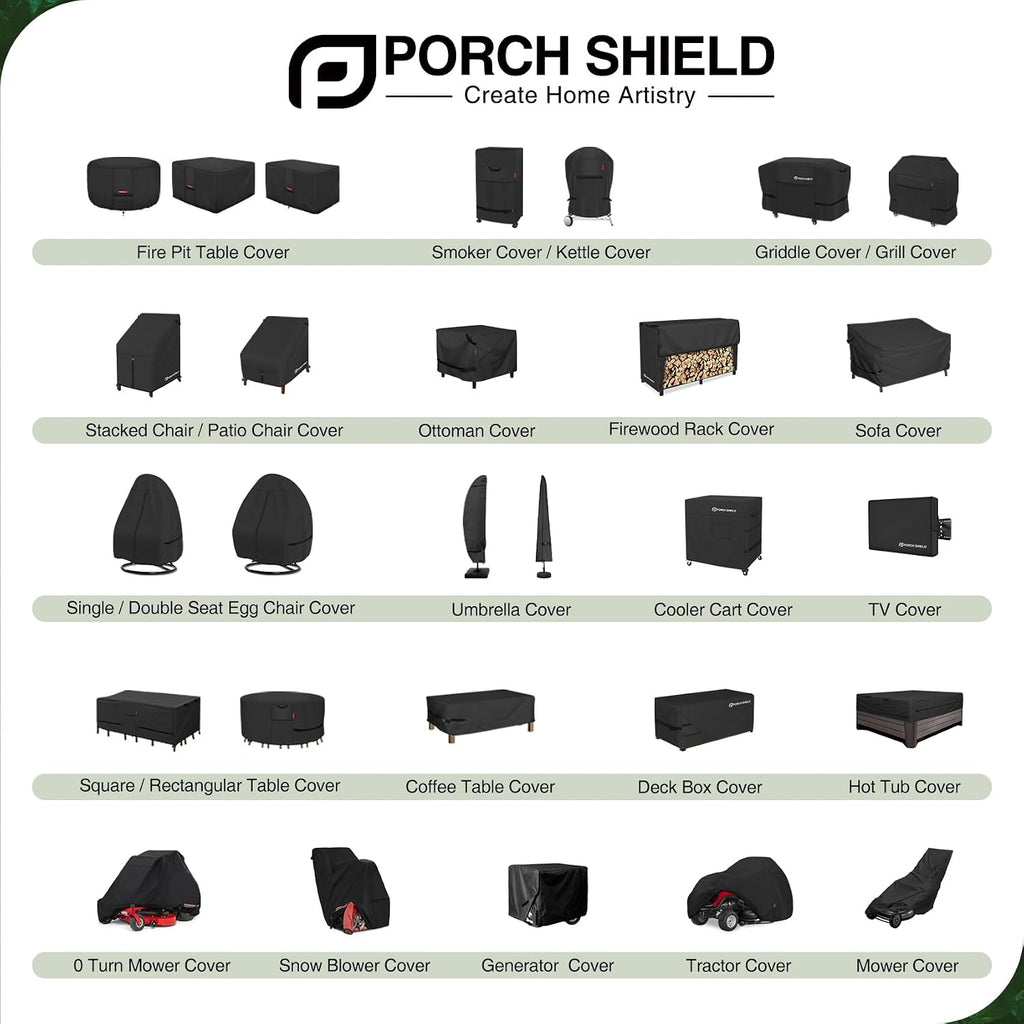Porch Shield Waterproof Rectangular Patio Table Cover 108 x 60 inch, Black