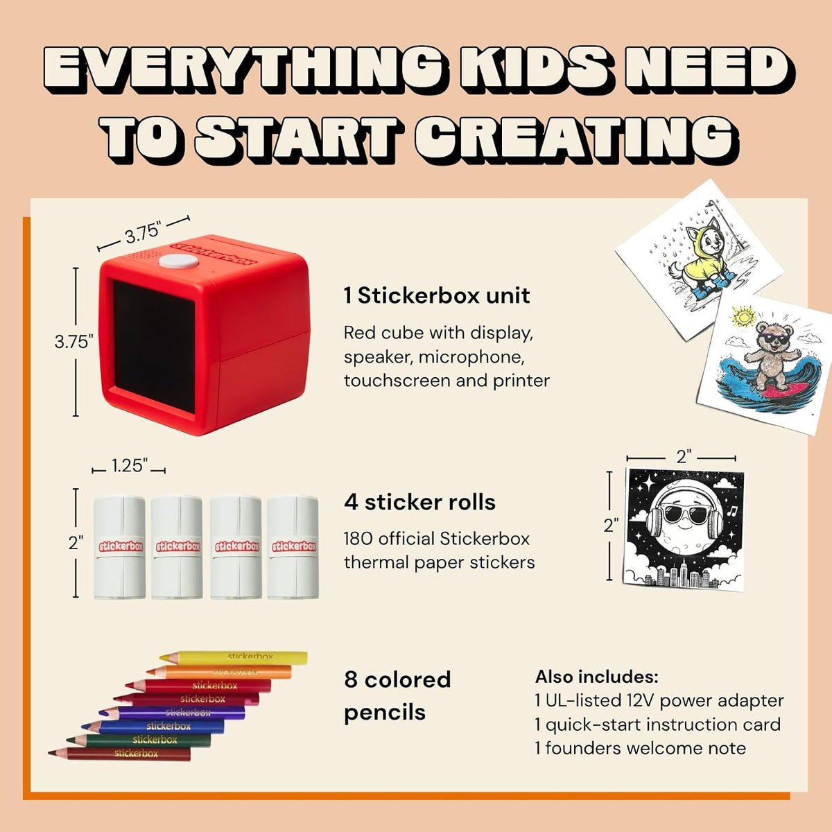 Stickerbox AI Voice-Powered Mini Sticker Maker for Kids