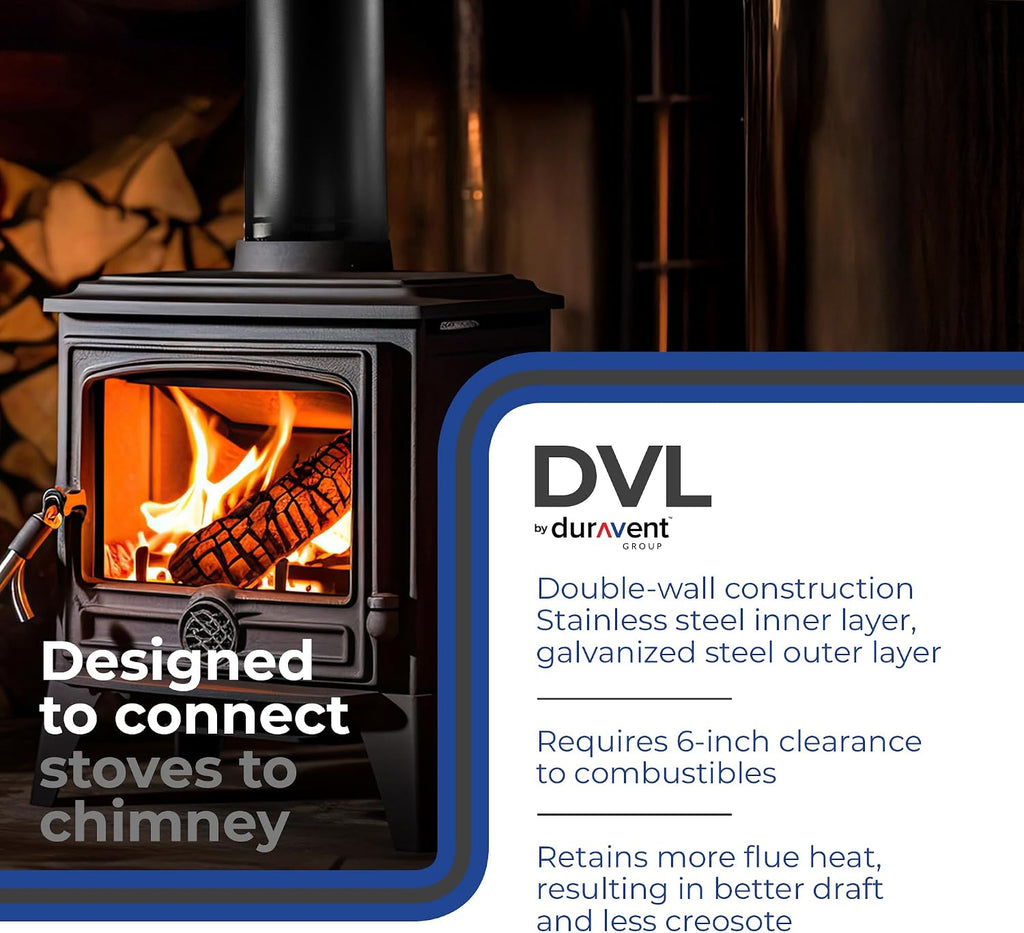 DuraVent Double-Wall Stovepipe DVL 6" Diameter 90 Degree Adjustable Elbow