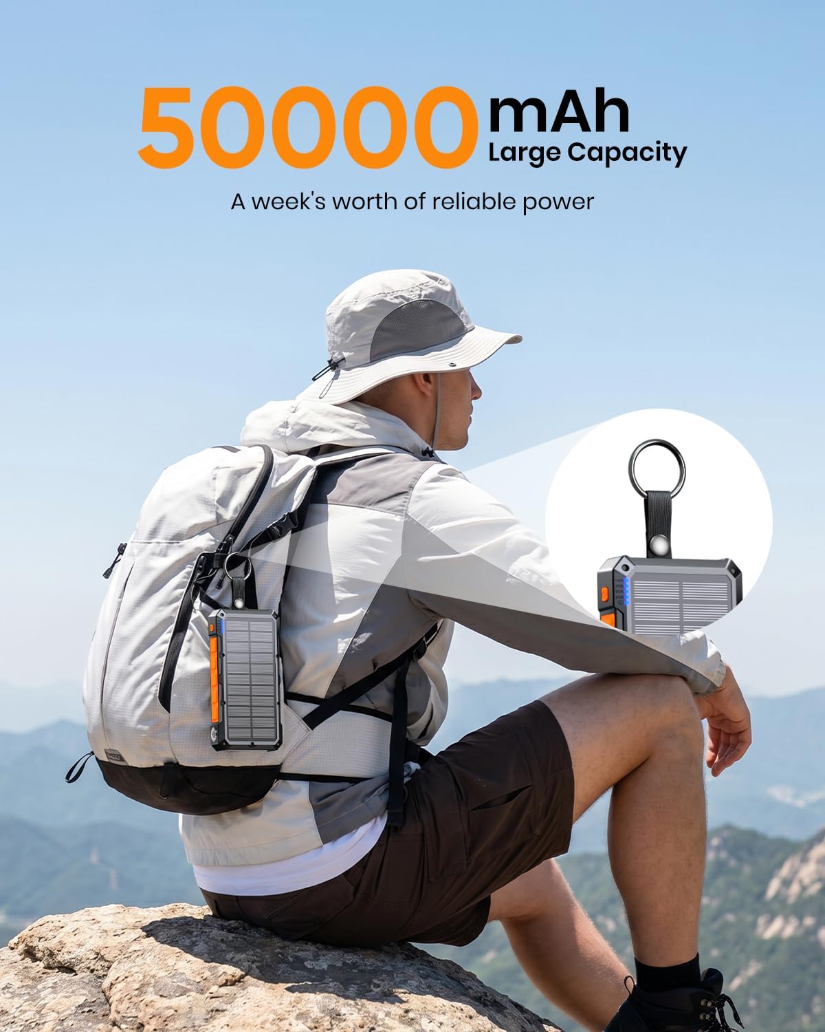 50000mAh Solar Power Bank 22.5W Wireless Portable Solar Charger