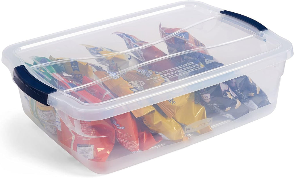 Rubbermaid Cleverstore 17 Qt Clear Storage Bins with Lids, 6 Pack