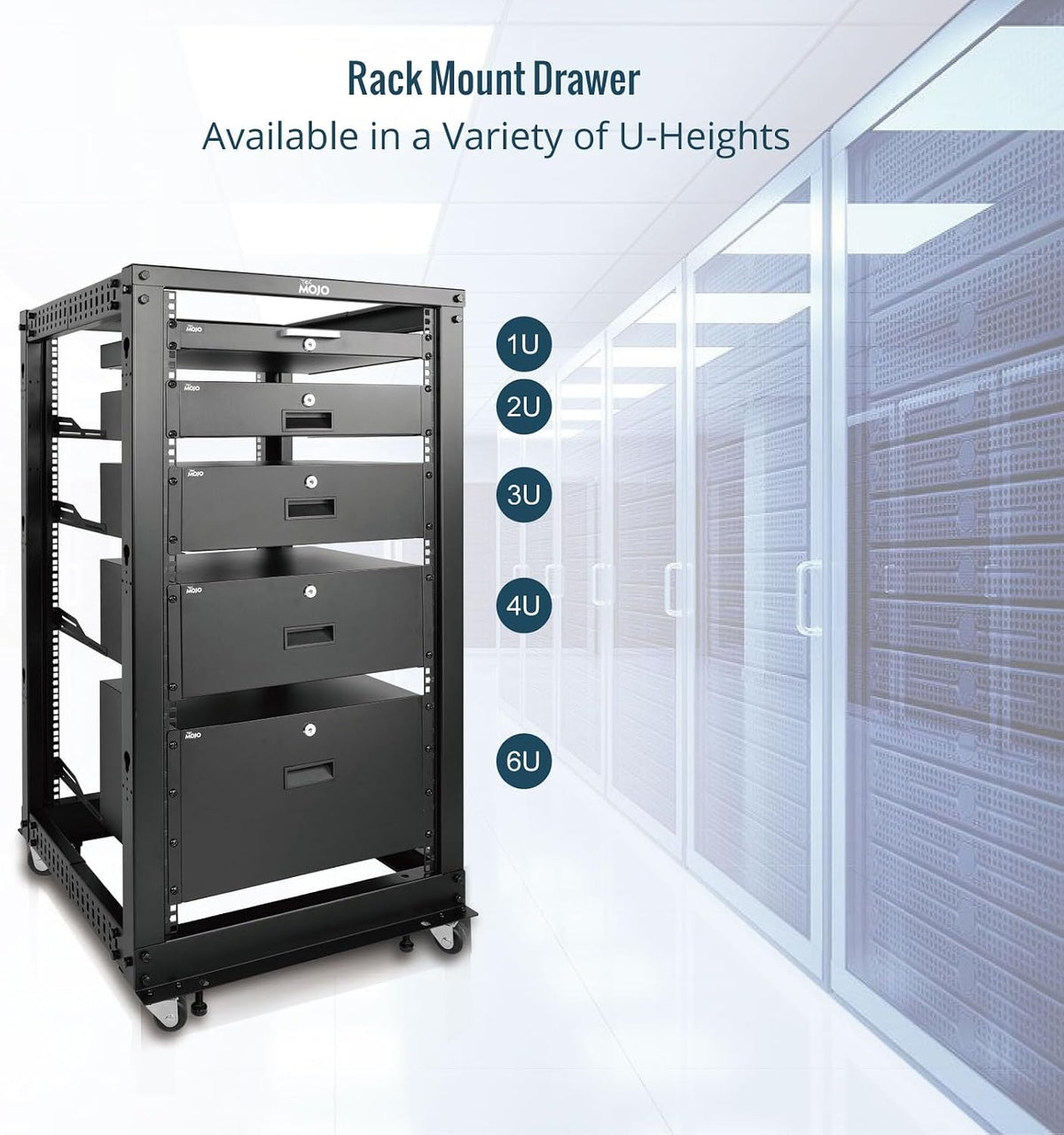 Tecmojo 2U Rack Drawer,Rack Mount Drawer for 19in Network Equipment/Server/AV Rack or Cabinet Enclosure,Sliding and Lockable Server Rack Drawer