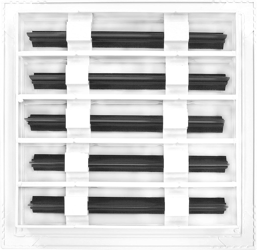 BUILDMART - 10x10 Modern AC Vent Cover - Decorative White Aluminum Air Vent - Standard Linear Slot Diffuser - Heating and Cooling Register Grille for