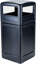 Commercial Zone-73290199 PolyTec 42 Gallon Square Waste Container with Dome Lid Color: Black