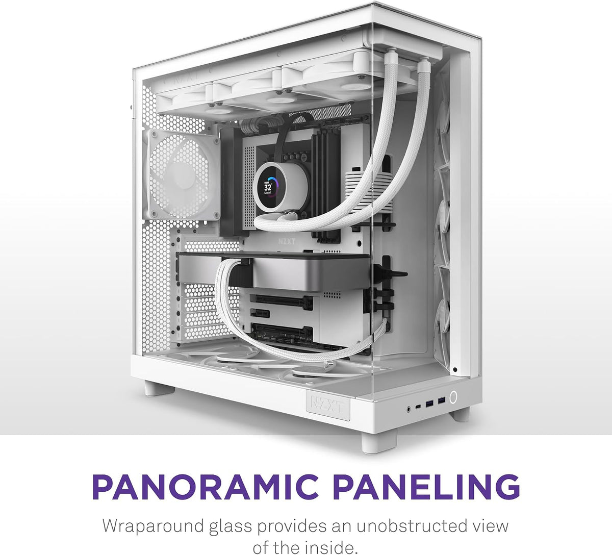 NZXT H6 Flow - Compact Dual-Chamber ATX PC Case - White