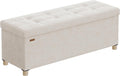 SONGMICS Storage Ottoman Bench with Legs, 43.3 Inches, 30 Gal. (112 L)
