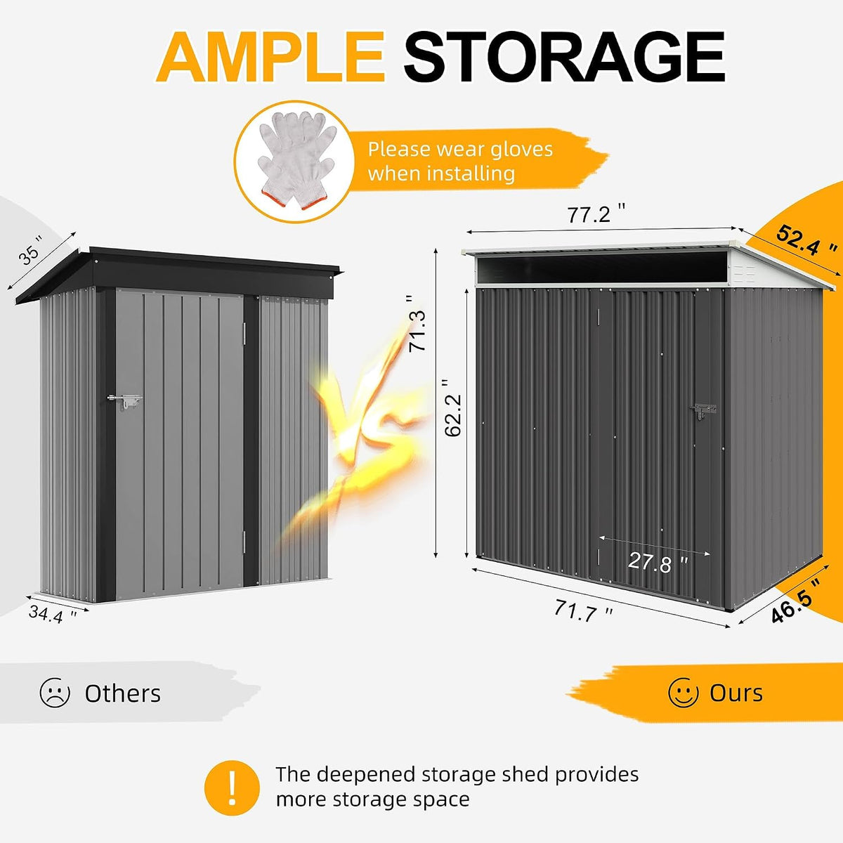 Shintenchi 6x4 FT Outdoor Storage Shed with Window, Outdoor Waterproof Storage Shed Metal Garden Shed with Lockable Single Door,Weather Resistant