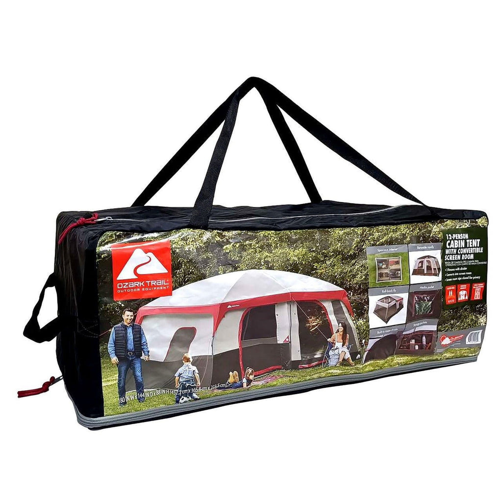 Ozark Trail 12-Person Cabin Tent with Convertible Screen Room