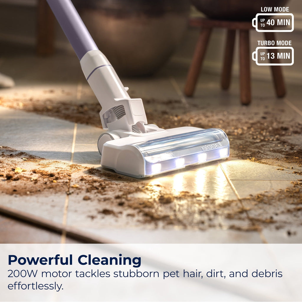 BISSELL PowerClean 200W Cordless Stick Vacuum, for Carpet & Hard Floors Self-Standing, Tangle-Free 40 min run time 4172
