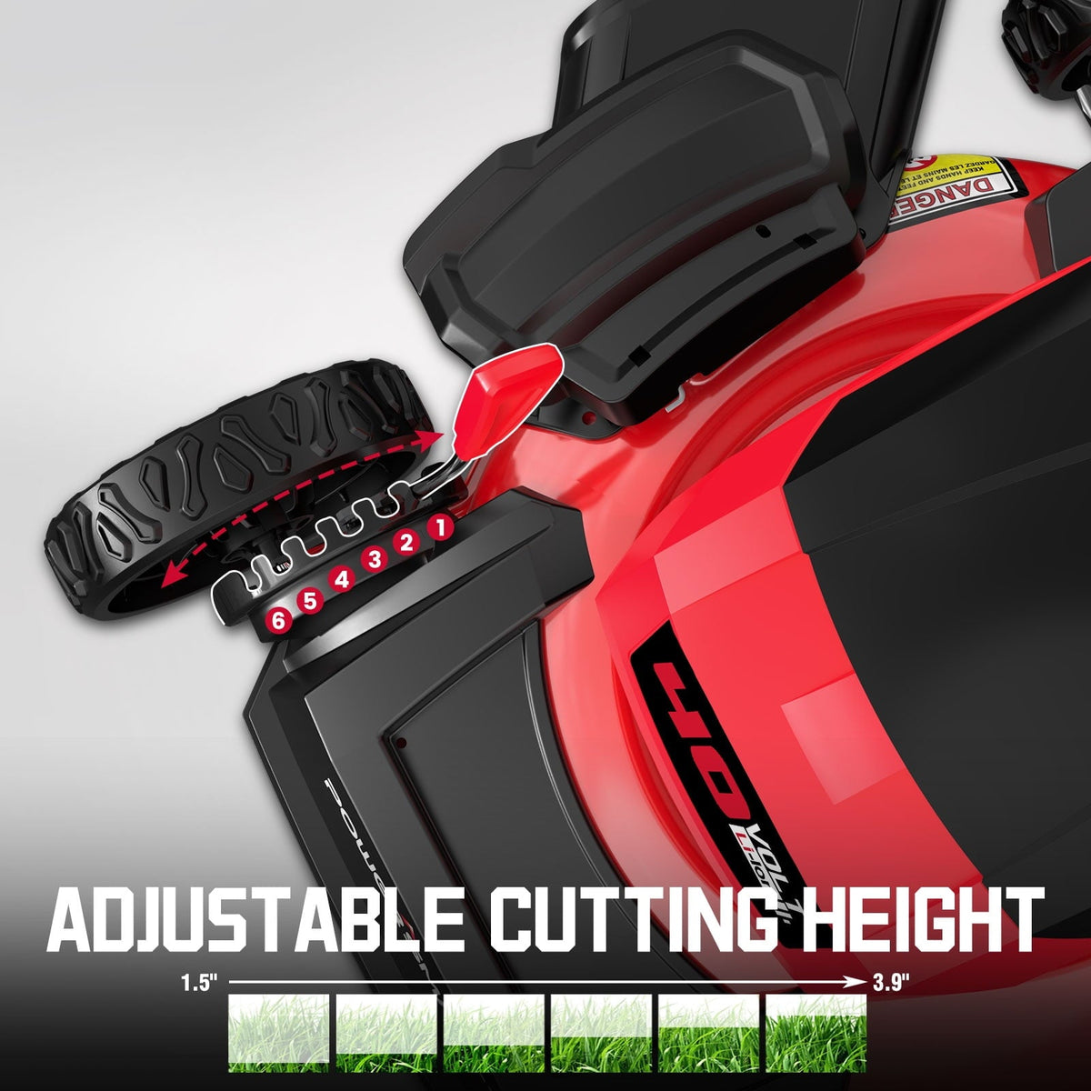PowerSmart 40V 4.0Ah 17" Cordless Push Lawn Mower, with 3-in-1 Options