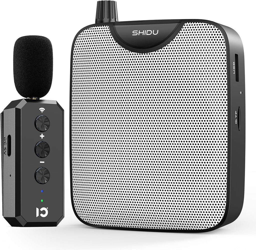 SHIDU 35W Voice Amplifier for Teachers Bluetooth Wireless Lavalier Mic